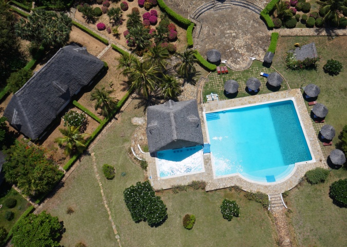 Hexacopter aerial photography of hotel in Kenya